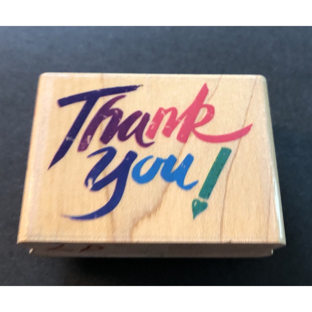 Rubber Stampede Posh Impressions Rubber Stamp Thank You Z-167-D Wood Mounted